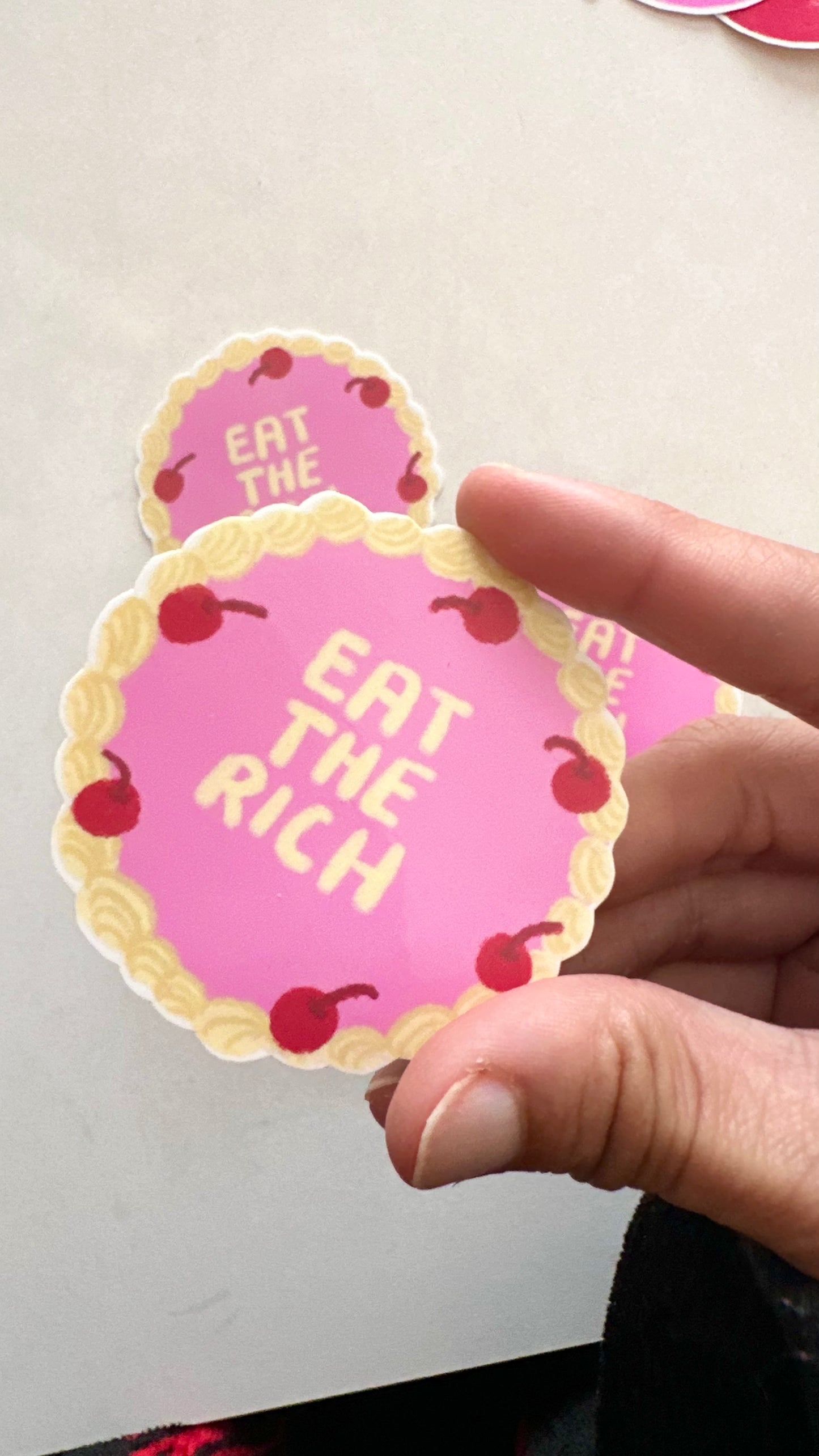Eat The Rich Vintage Cake Vinyl Sticker