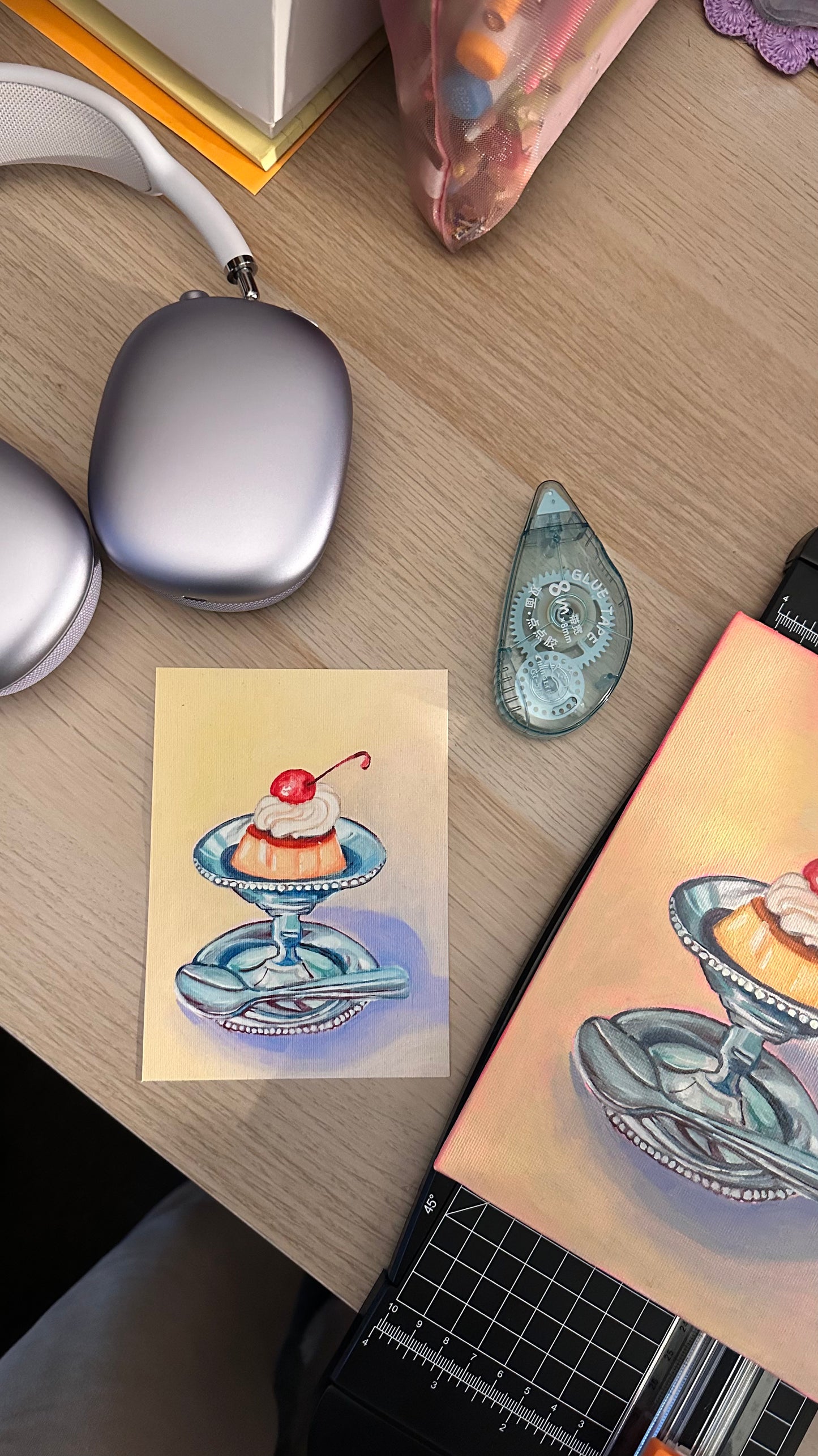 Créme Caramel 4x6 Art Print (Oil Painting)