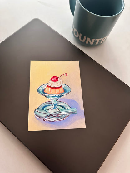 Créme Caramel 4x6 Art Print (Oil Painting)